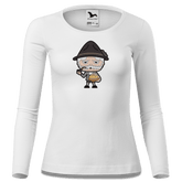 Da Oid Sinzer Leberkassemmel Longsleeve Fitted Damen Weiss Neumuehle Front